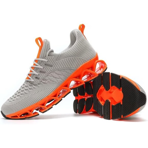 Women Orange Beige Slip-On Walking Running Shoes Blade Sneakers Non-Slip Comfort - Picture 7 of 8